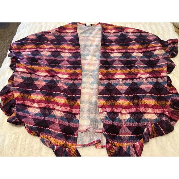 Heimish U.S.A. Open Front Knit Top High Low Stretch Polyester Blend Women Size L - Picture 13 of 14